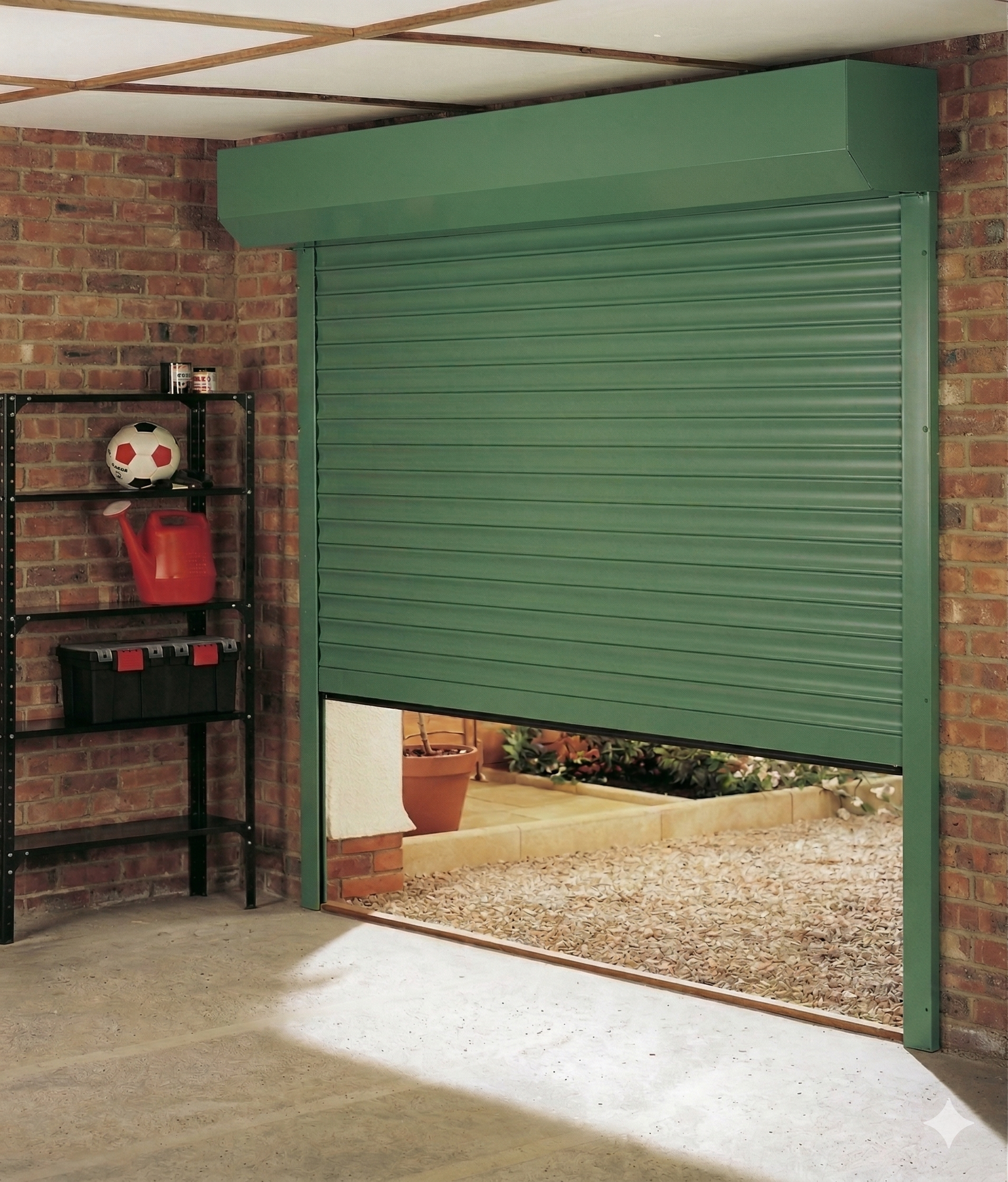 Garage interior showing overhead space