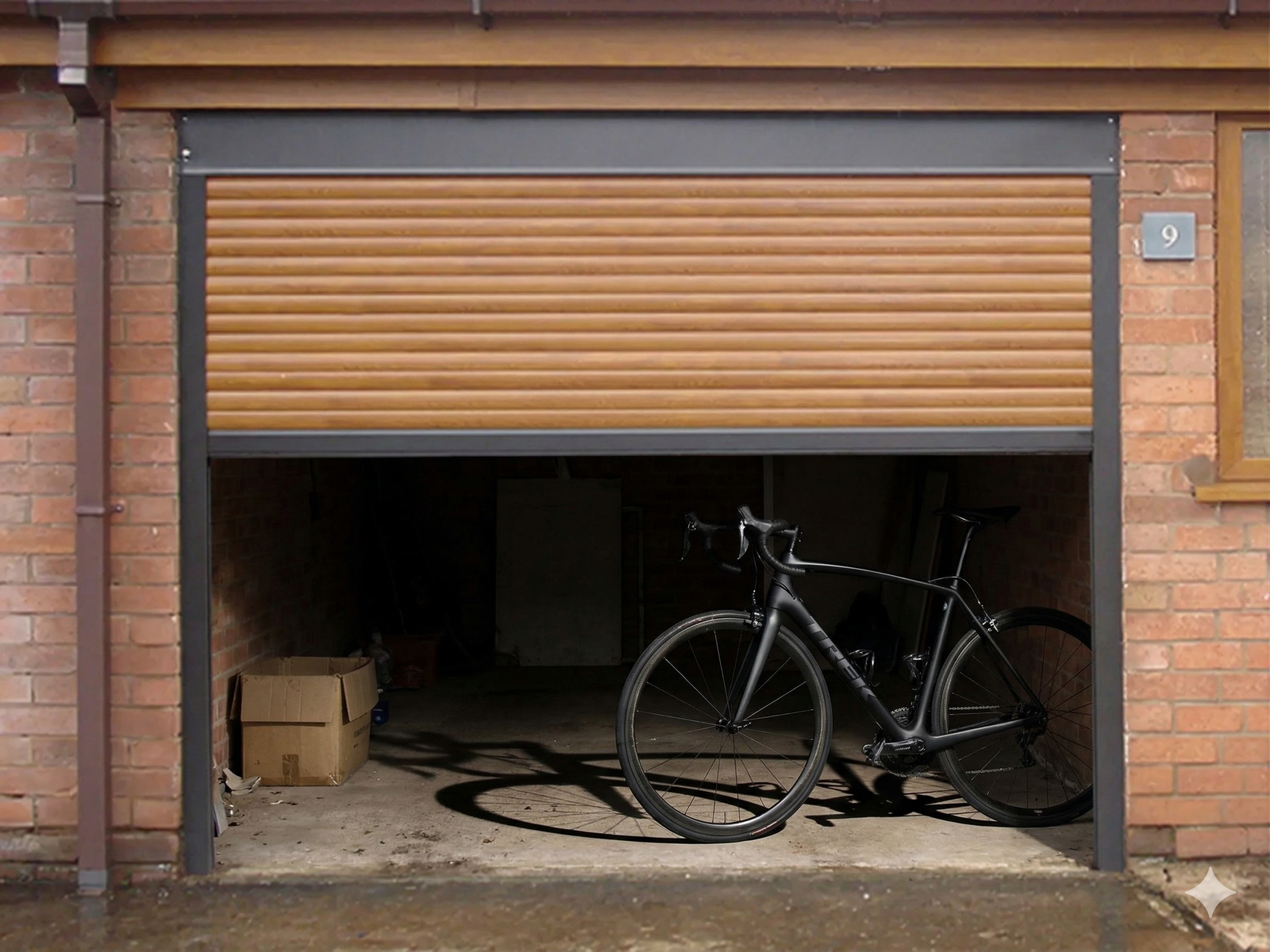 Secure modern garage door exterior